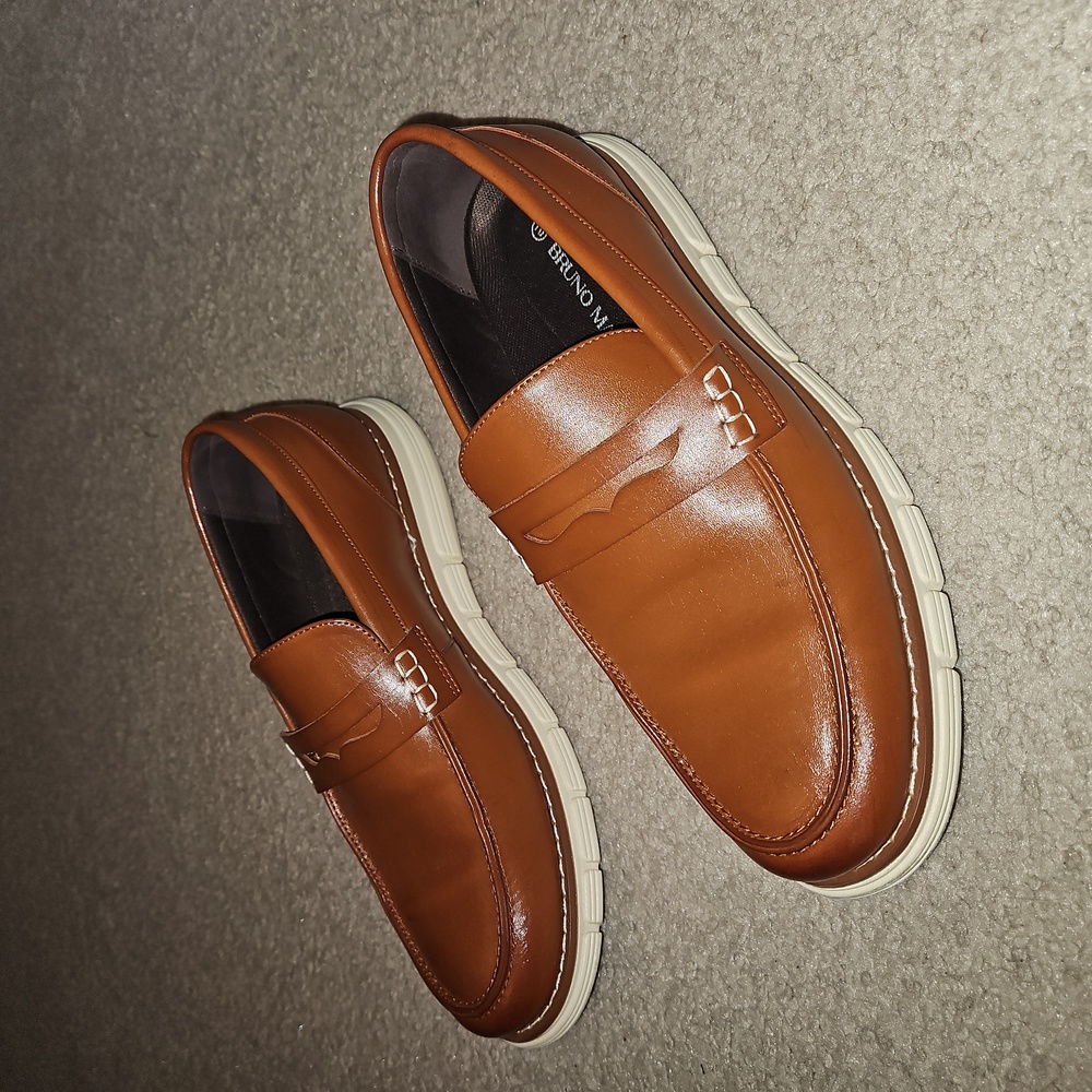Bruno Marc Leather Penny Loafers